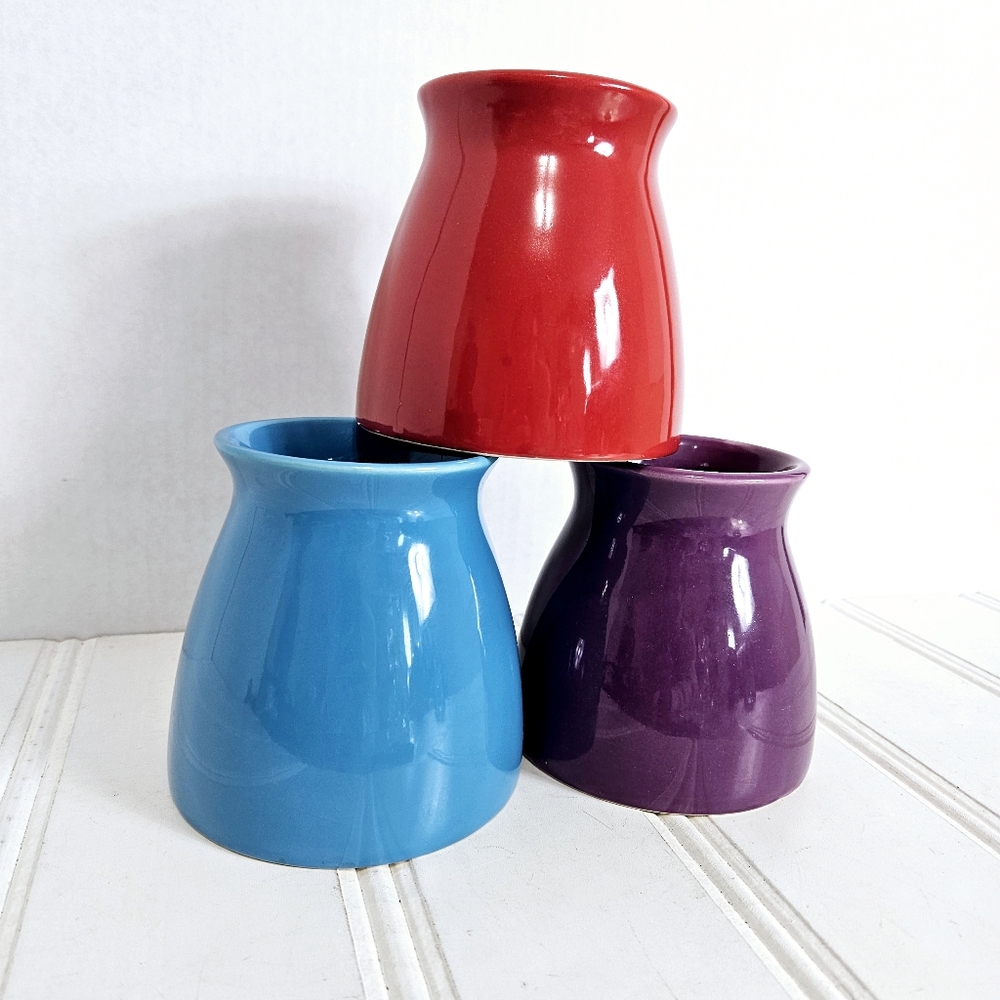 Edible Arrangements Vases Set of 3 Red Purple Blue Wide Base Flower Arrangement